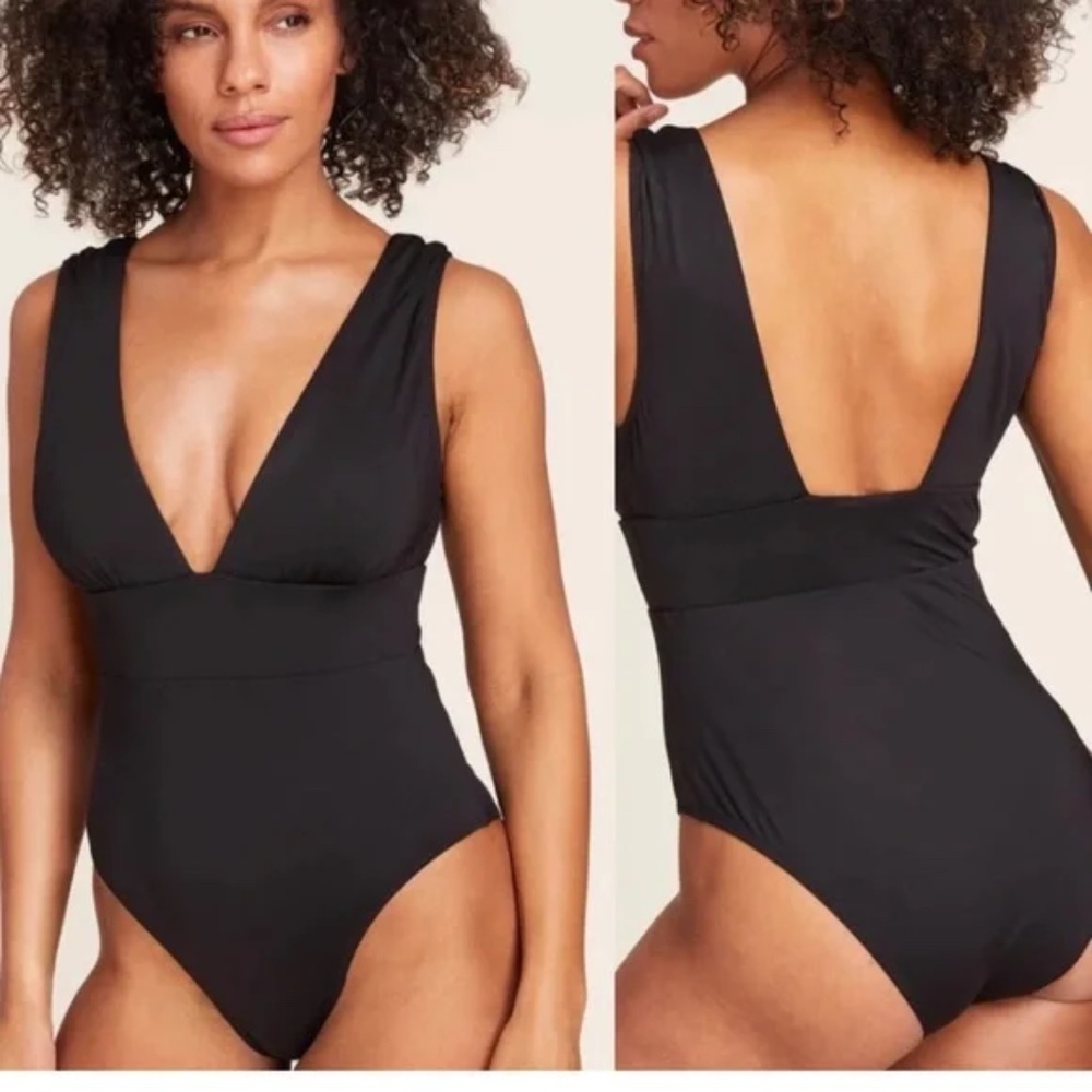 Andie Mykonos Plunge One-Piece Swimsuit, S